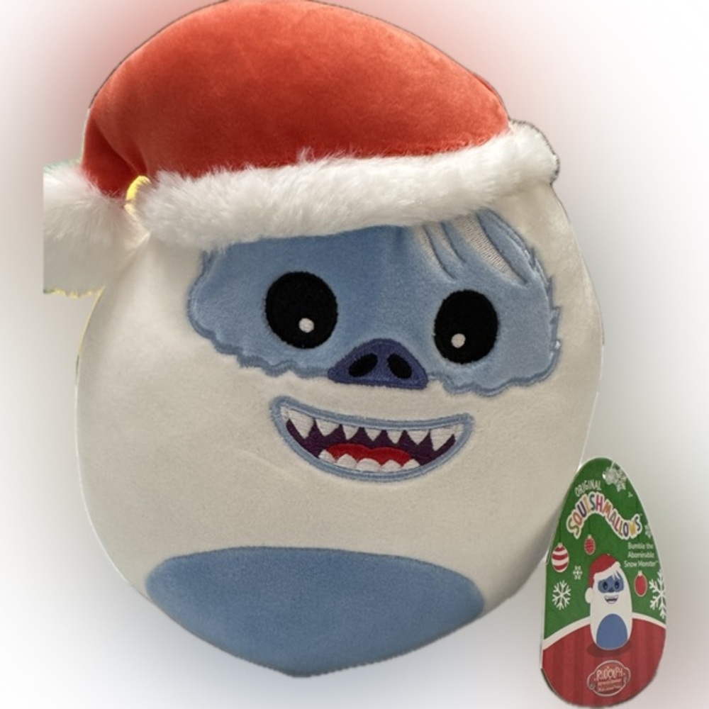 Squishmallows Bumble the Abominable Snowman Plush with Santa Hat NWT